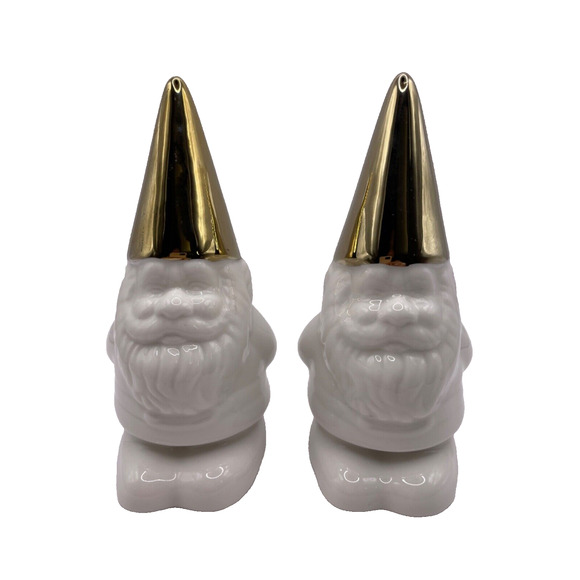 Gnome Holiday Bottle Opener/Decor Starbucks IMM Little Helpers Gold/White Set 2 - Picture 1 of 7